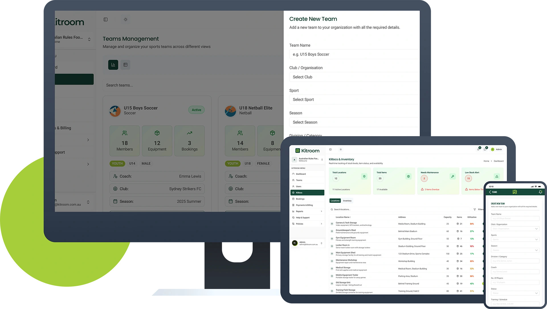 Kitroom Features – ID and QR Coded Inventory, Bookings, Maintenance, Payments